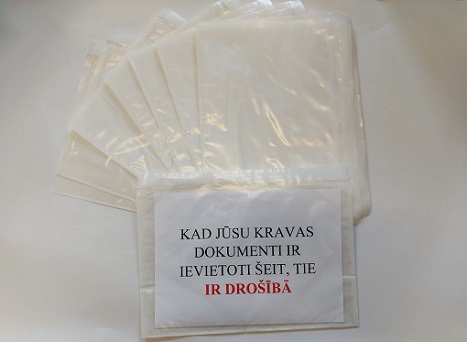 Self-adhesive document pouches