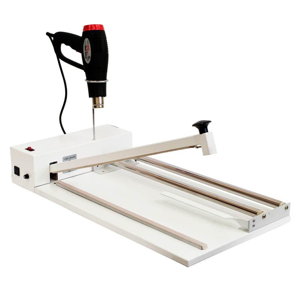 Heat sealer for shrink wrap film with heat gun